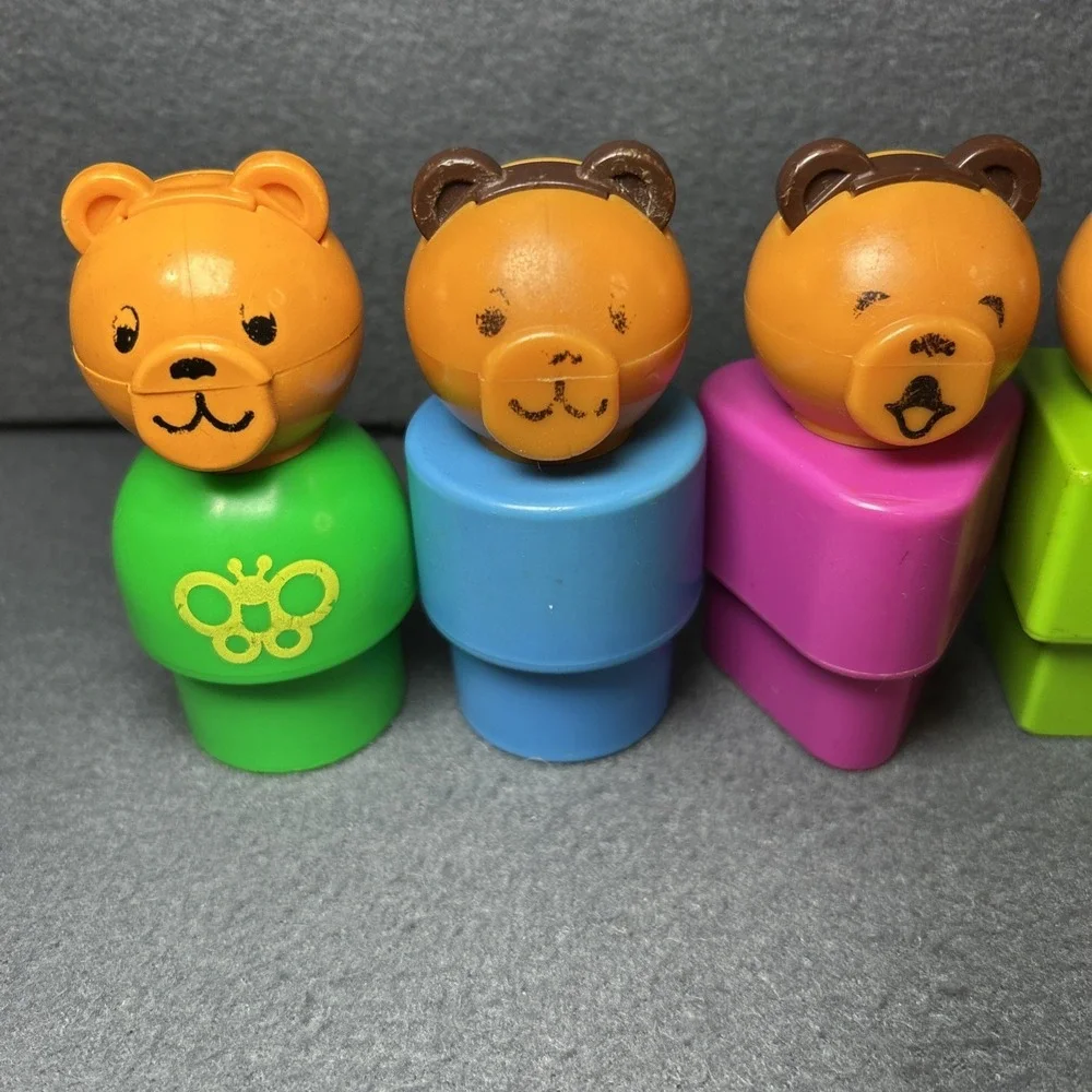 Vintage 1984 Fisher Price Little‎ People Chunky Figures Lot of 5 Teddy Bear